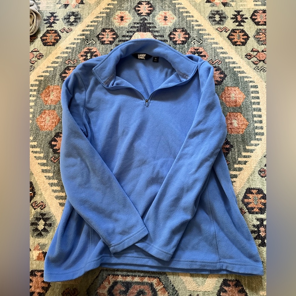Lands' End Vibrant Blue Fleece Pullover